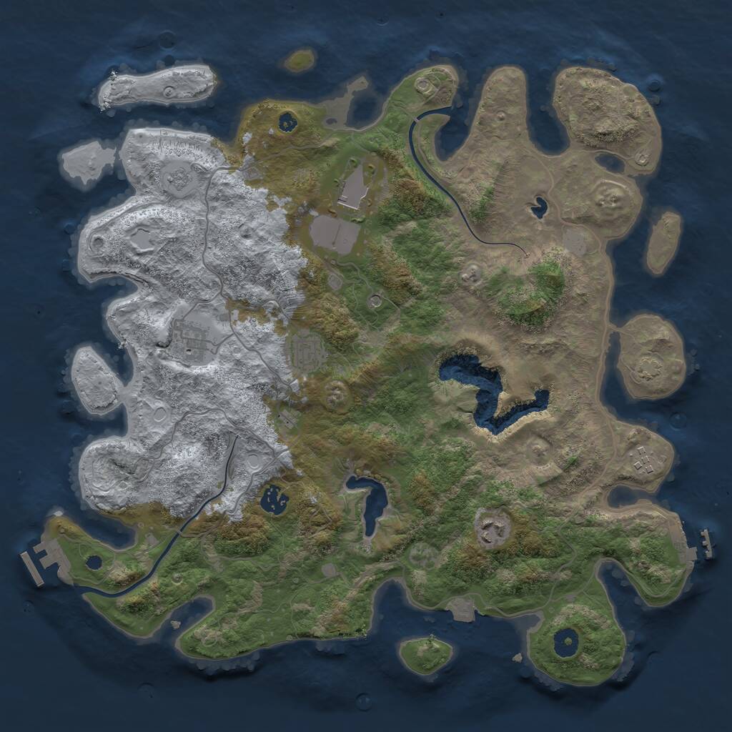Rust Map: Procedural Map, Size: 4000, Seed: 2137, 12 Monuments