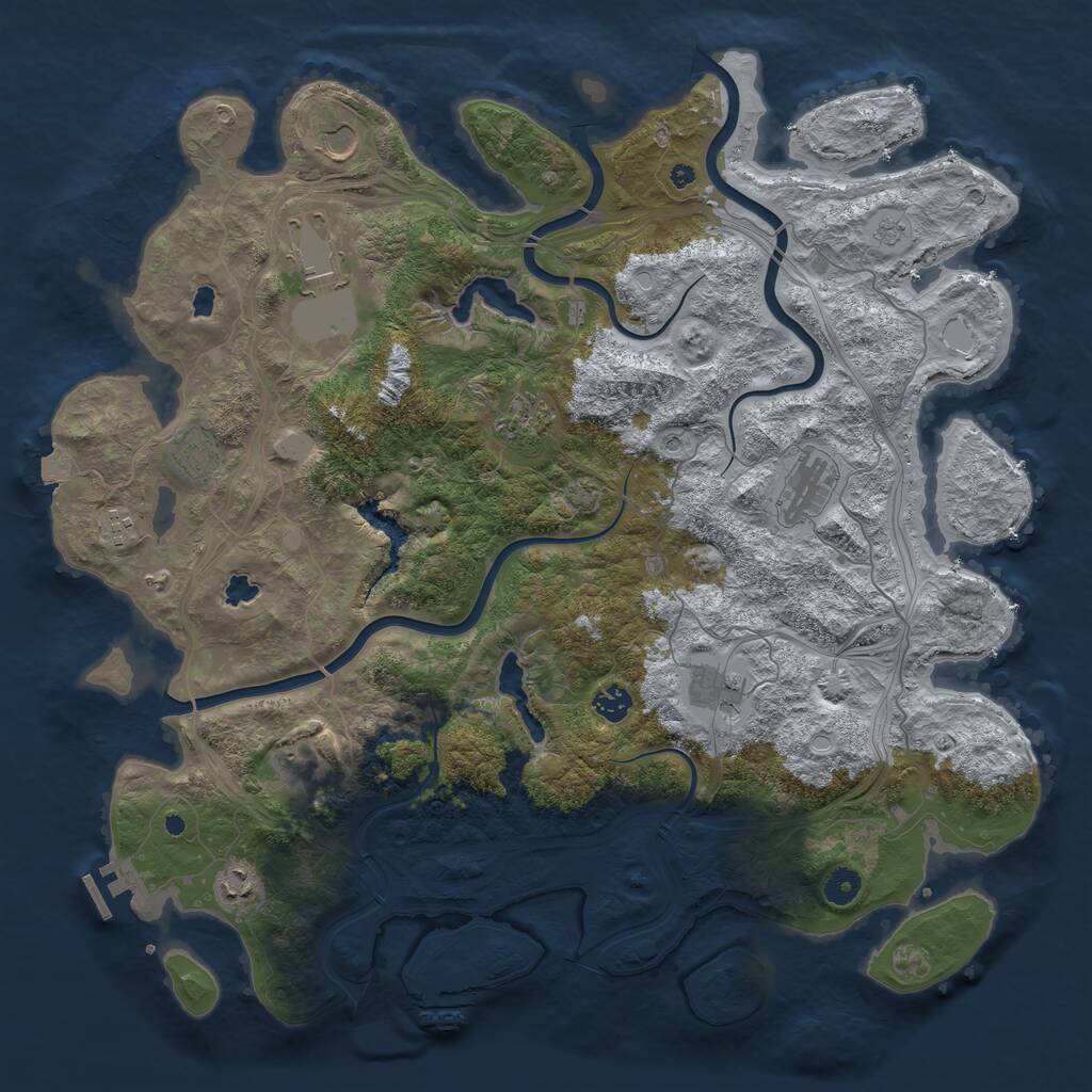 Rust Map: Procedural Map, Size: 4500, Seed: 85616856, 16 Monuments