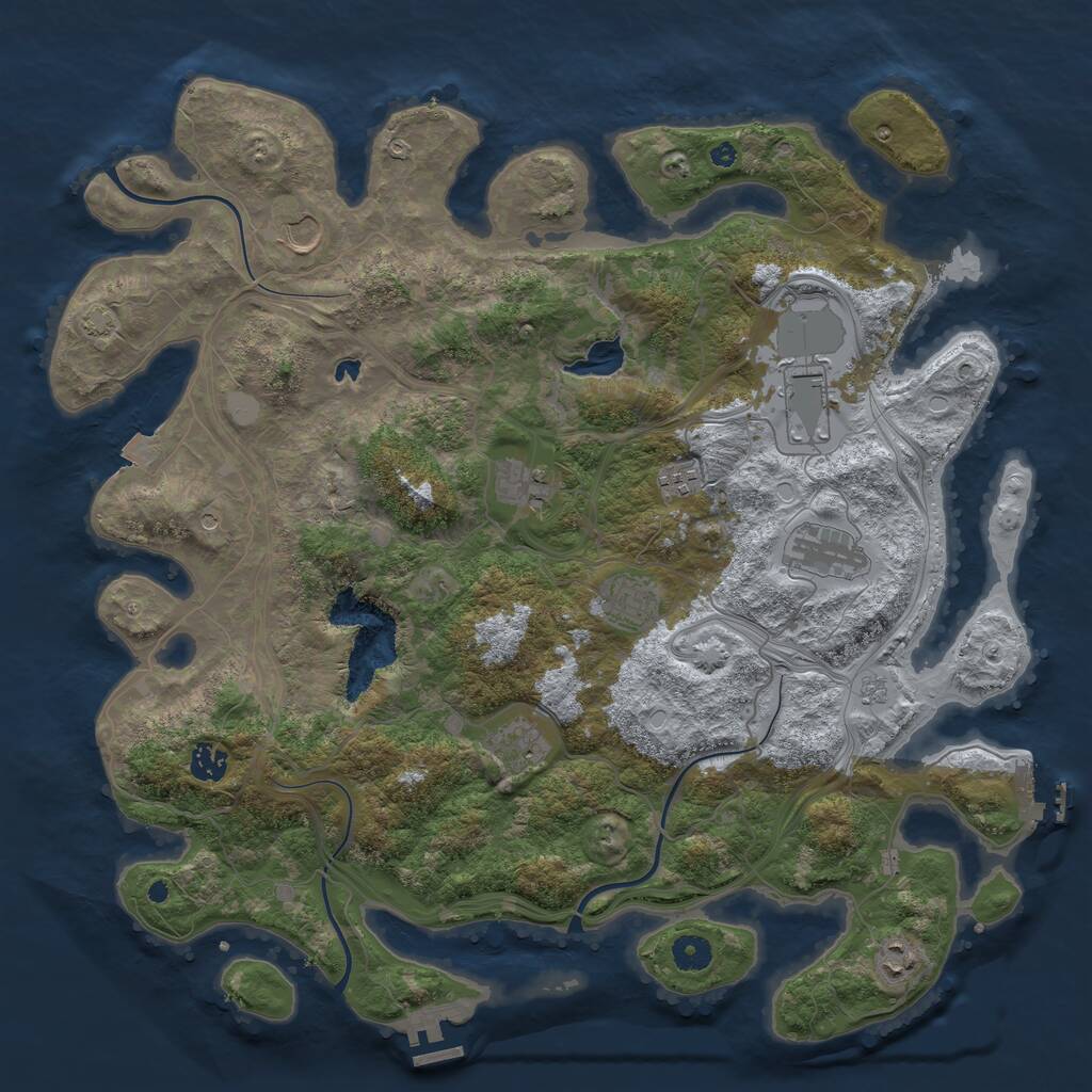 Rust Map: Procedural Map, Size: 4300, Seed: 3135555, 15 Monuments