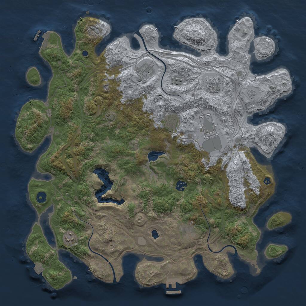 Rust Map: Procedural Map, Size: 4250, Seed: 12327, 14 Monuments