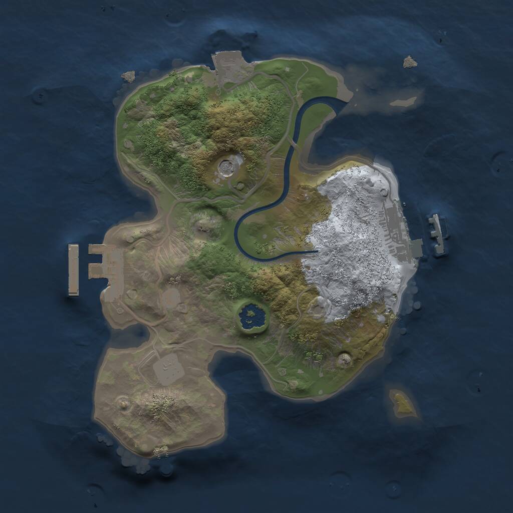 Rust Map: Procedural Map, Size: 2000, Seed: 442574308, 4 Monuments