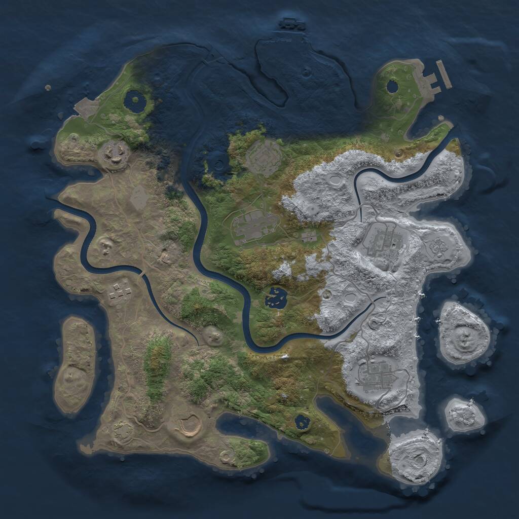 Rust Map: Procedural Map, Size: 3500, Seed: 8949599, 14 Monuments
