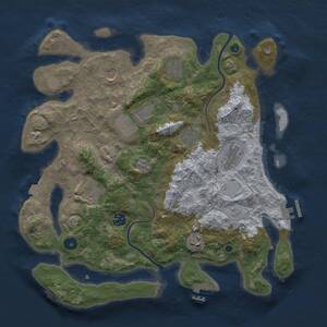 Thumbnail Rust Map: Procedural Map, Size: 3750, Seed: 2087701978, 15 Monuments