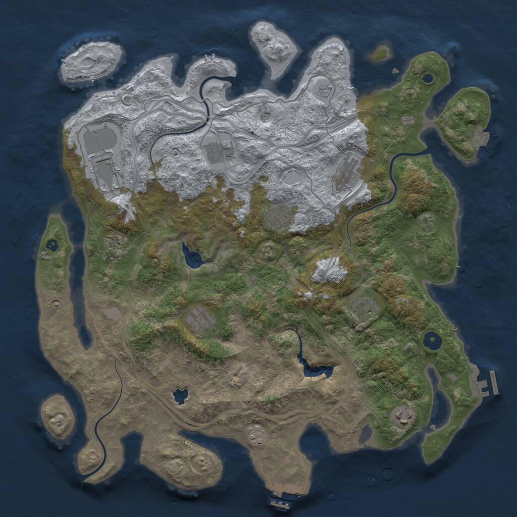 Rust Map: Procedural Map, Size: 4250, Seed: 424303157, 15 Monuments