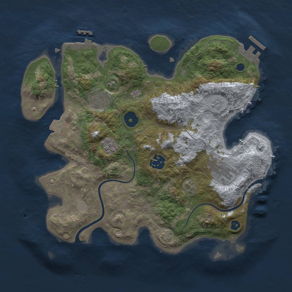 Rust Map: Procedural Map, Size: 3000, Seed: 667999468, 9 Monuments