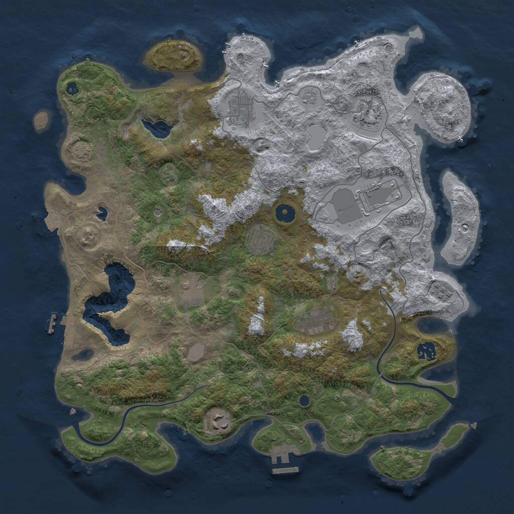 Rust Map: Procedural Map, Size: 4000, Seed: 2681407, 15 Monuments