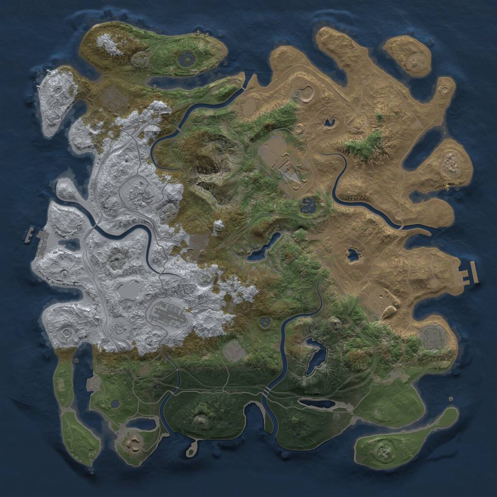 Rust Map: Procedural Map, Size: 4500, Seed: 954333247, 17 Monuments