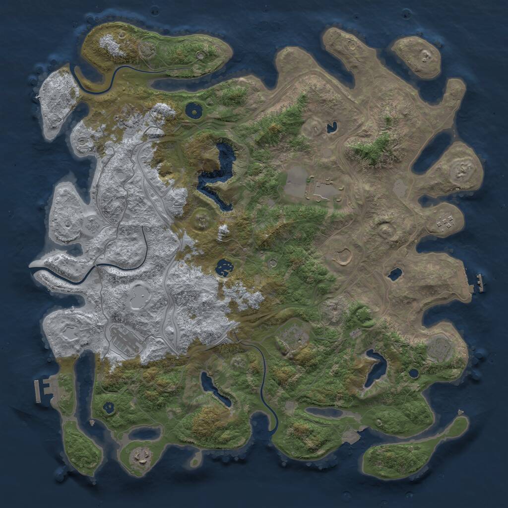 Rust Map: Procedural Map, Size: 4500, Seed: 954333247, 15 Monuments