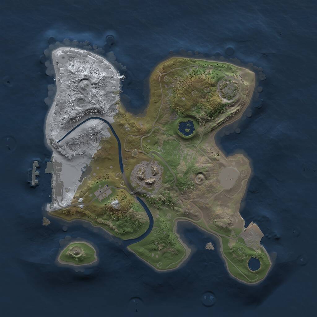 Rust Map: Procedural Map, Size: 2000, Seed: 58295, 4 Monuments