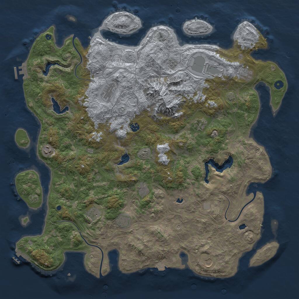 Rust Map: Procedural Map, Size: 5000, Seed: 1815422189, 17 Monuments