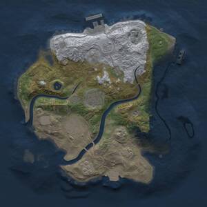 Thumbnail Rust Map: Procedural Map, Size: 2500, Seed: 1807887323, 9 Monuments