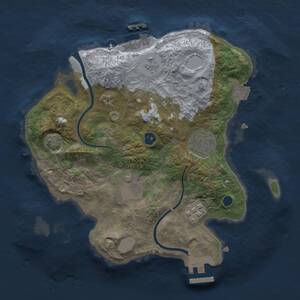 Thumbnail Rust Map: Procedural Map, Size: 2500, Seed: 1807887323, 8 Monuments