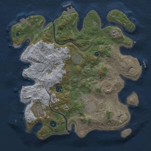 Thumbnail Rust Map: Procedural Map, Size: 3500, Seed: 5790879, 12 Monuments