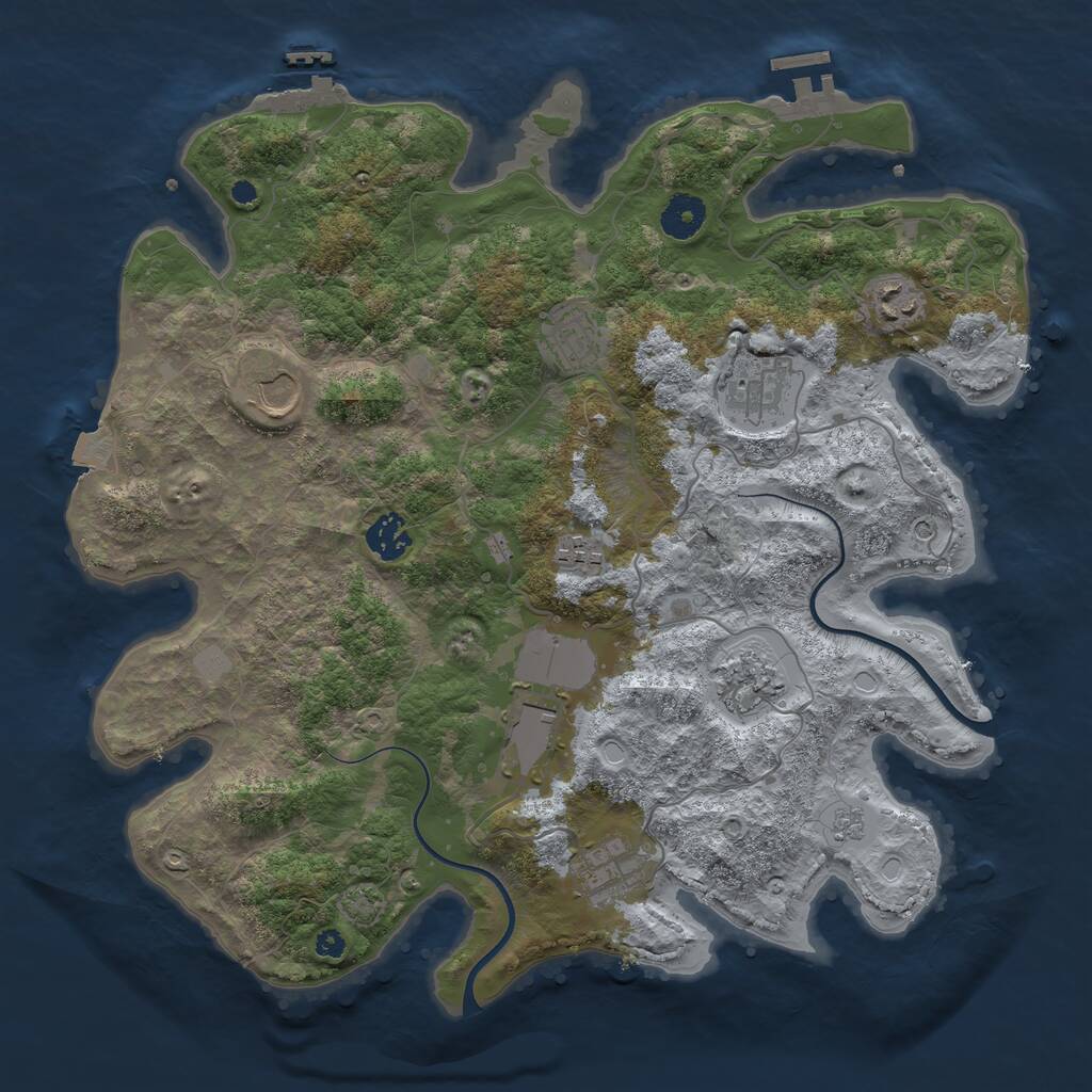 Rust Map: Procedural Map, Size: 3700, Seed: 940383615, 15 Monuments