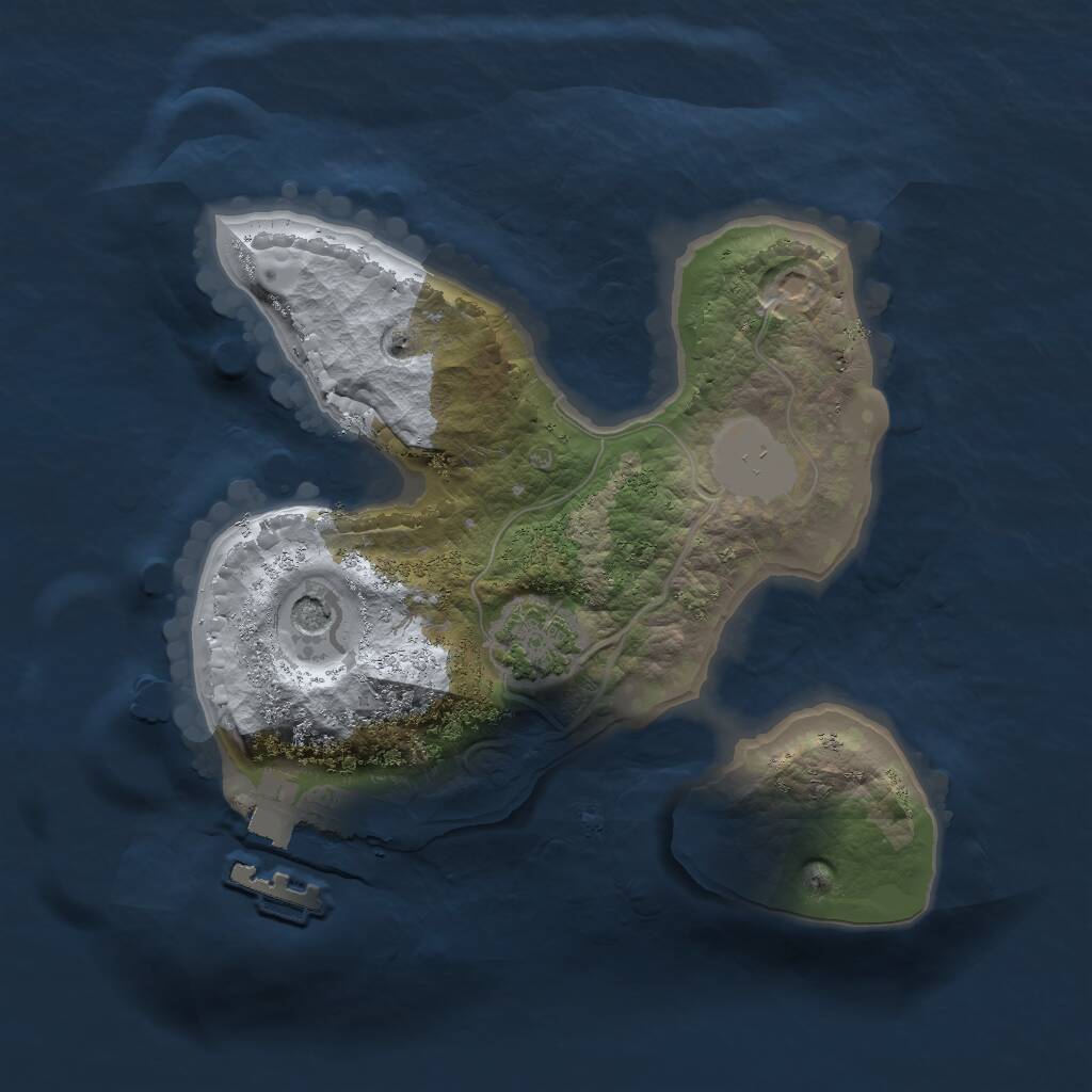 Rust Map: Procedural Map, Size: 1750, Seed: 12, 4 Monuments