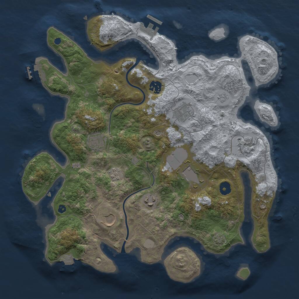 Rust Map: Procedural Map, Size: 3600, Seed: 306, 14 Monuments