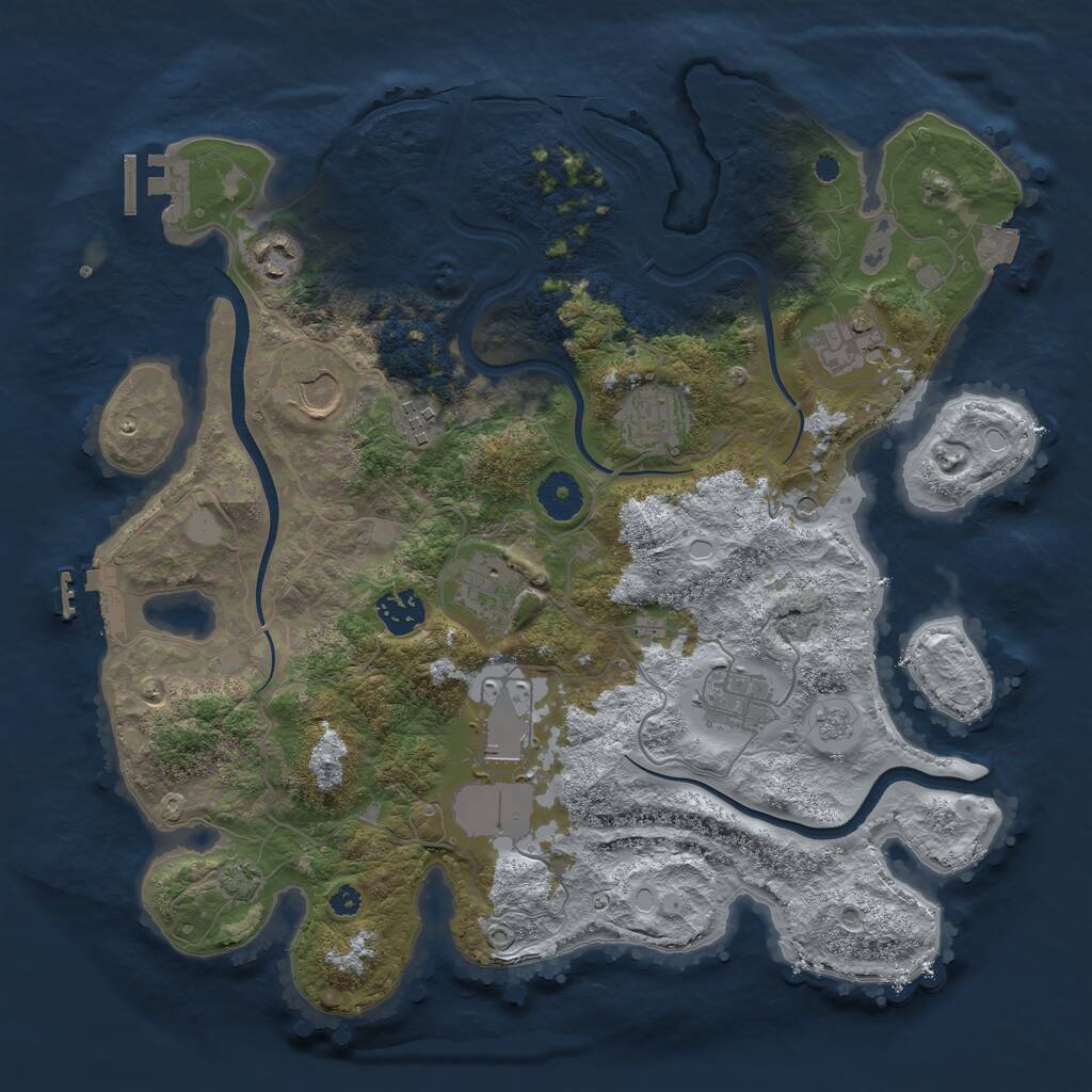 Rust Map: Procedural Map, Size: 3600, Seed: 283, 15 Monuments