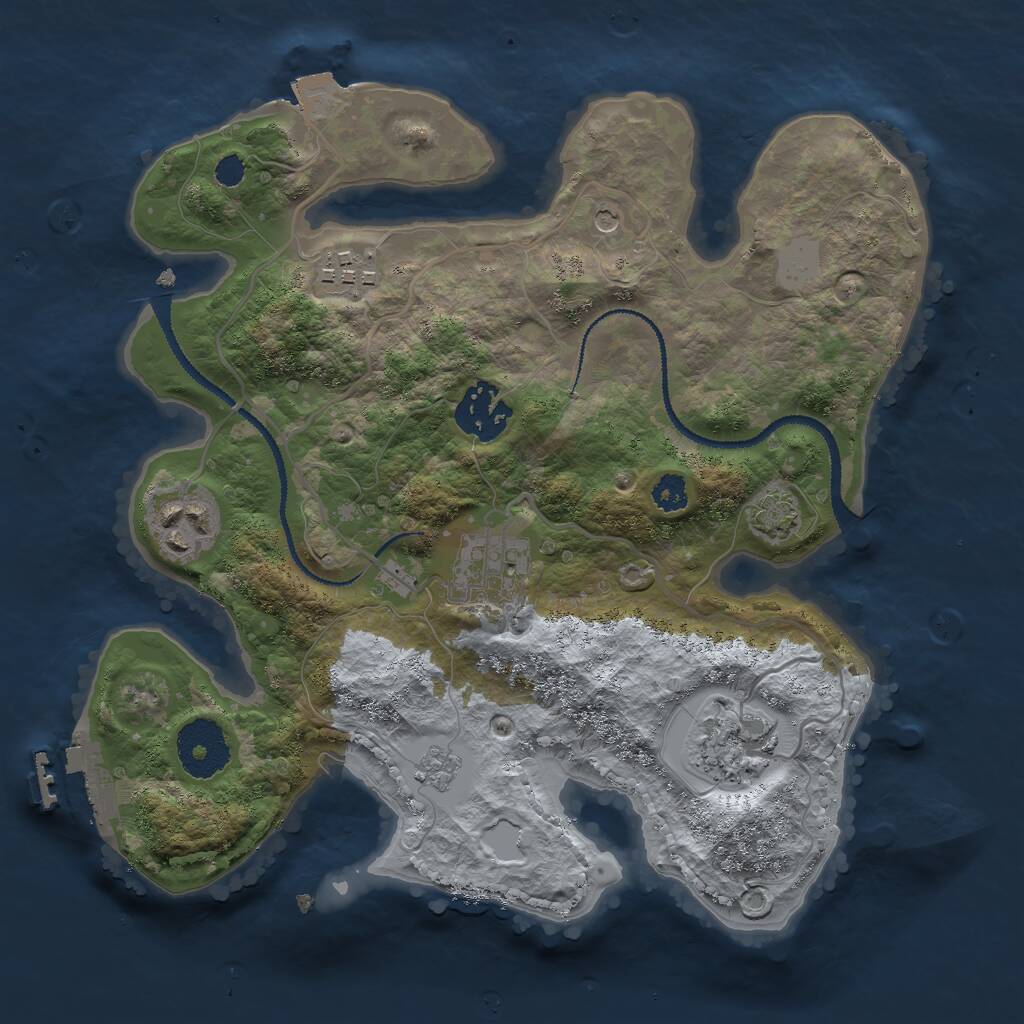 Rust Map: Procedural Map, Size: 2800, Seed: 72378934, 10 Monuments