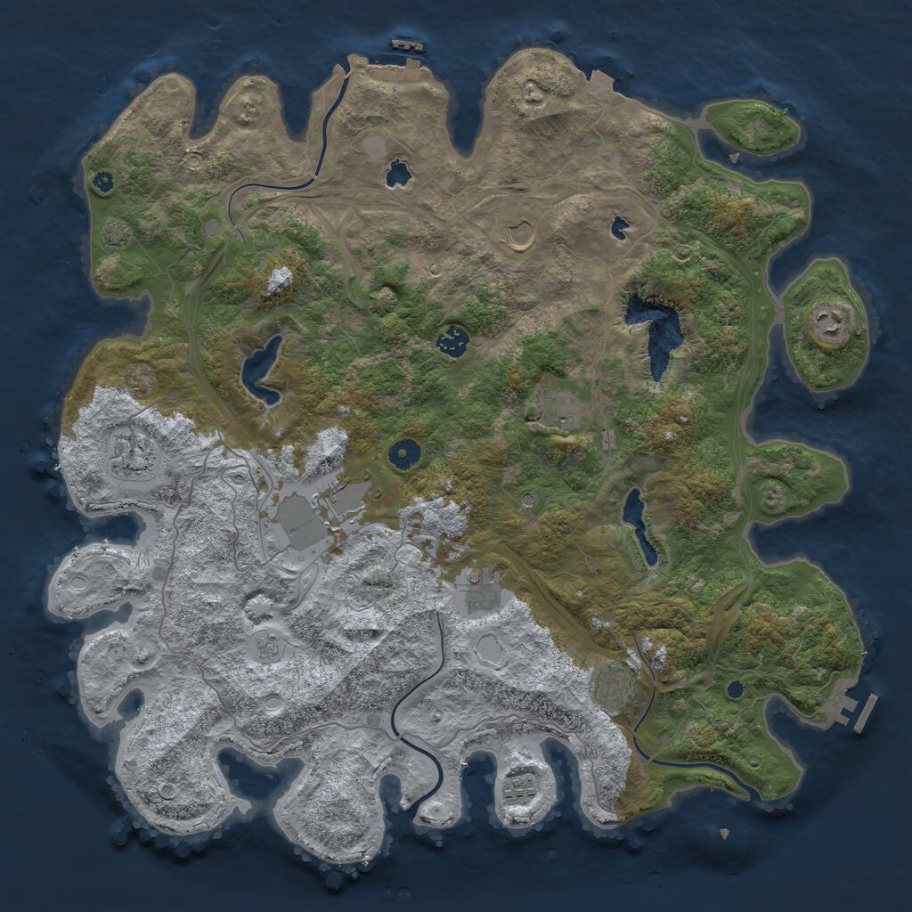 Rust Map: Procedural Map, Size: 4500, Seed: 780312795, 15 Monuments