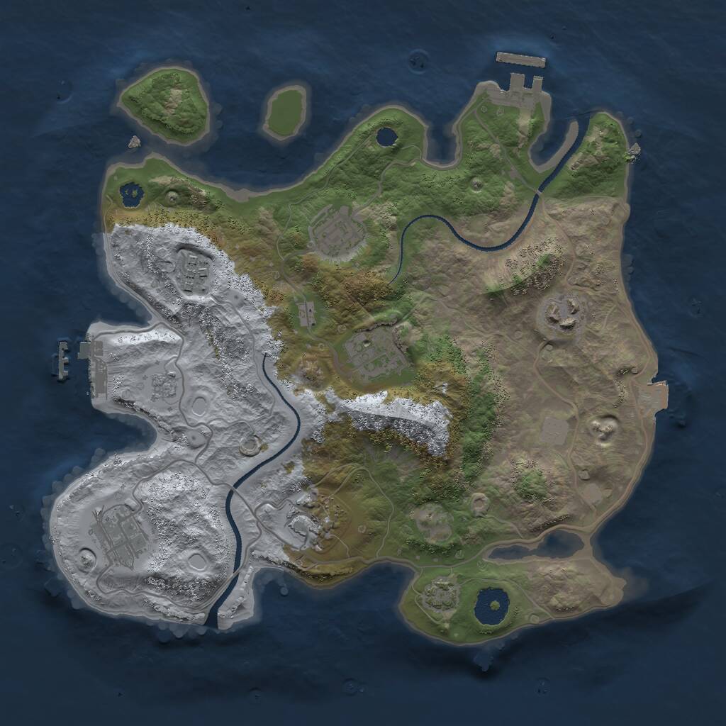 Rust Map: Procedural Map, Size: 3000, Seed: 14897, 11 Monuments