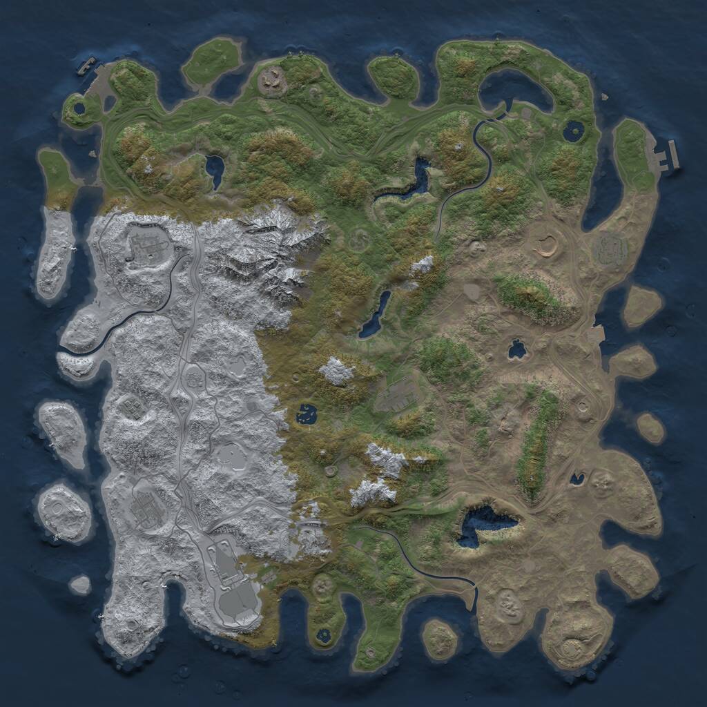 Rust Map: Procedural Map, Size: 5000, Seed: 12567, 16 Monuments