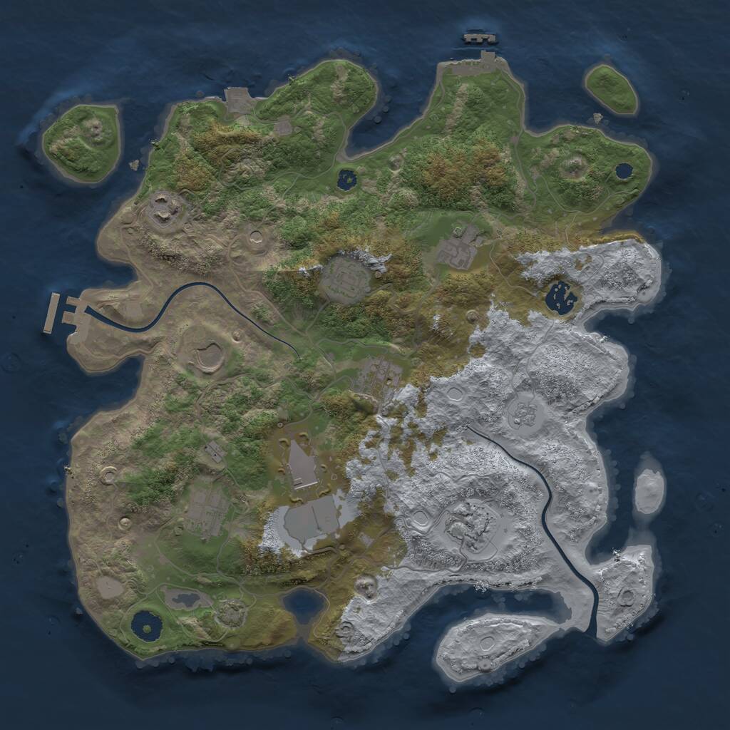 Rust Map: Procedural Map, Size: 3600, Seed: 322, 15 Monuments