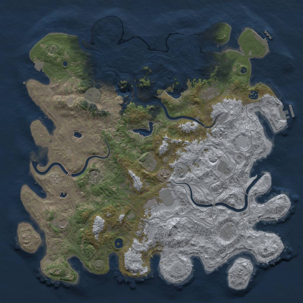 Rust Map: Procedural Map, Size: 4800, Seed: 712372, 17 Monuments