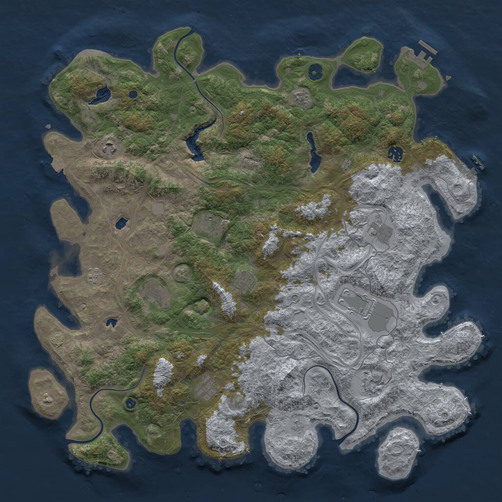 Rust Map: Procedural Map, Size: 4800, Seed: 712372, 16 Monuments