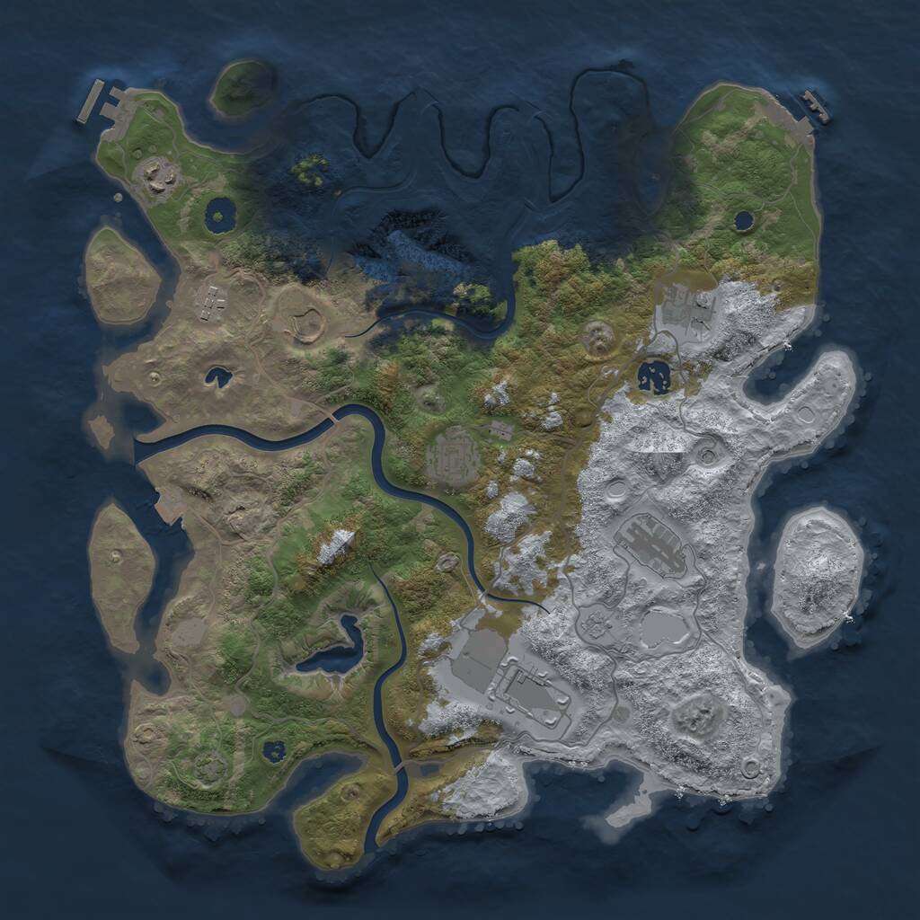 Rust Map: Procedural Map, Size: 4000, Seed: 134633, 14 Monuments