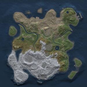 Thumbnail Rust Map: Procedural Map, Size: 3000, Seed: 402467698, 9 Monuments