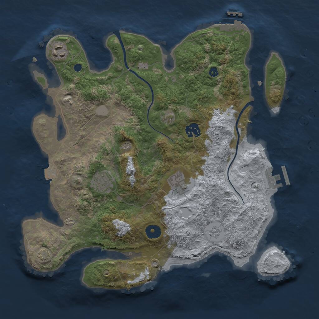 Rust Map: Procedural Map, Size: 3250, Seed: 19, 10 Monuments