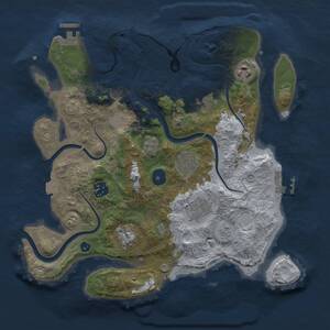 Thumbnail Rust Map: Procedural Map, Size: 3250, Seed: 19, 13 Monuments