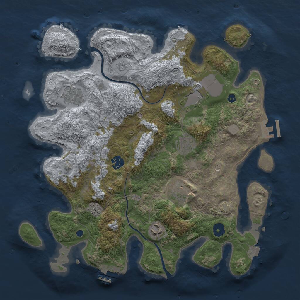 Rust Map: Procedural Map, Size: 3500, Seed: 168795090, 13 Monuments