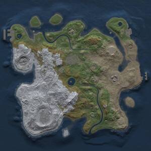 Thumbnail Rust Map: Procedural Map, Size: 3000, Seed: 1579314315, 9 Monuments
