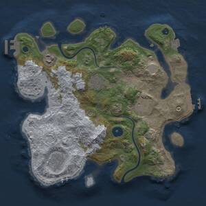 Thumbnail Rust Map: Procedural Map, Size: 3000, Seed: 1579314315, 10 Monuments