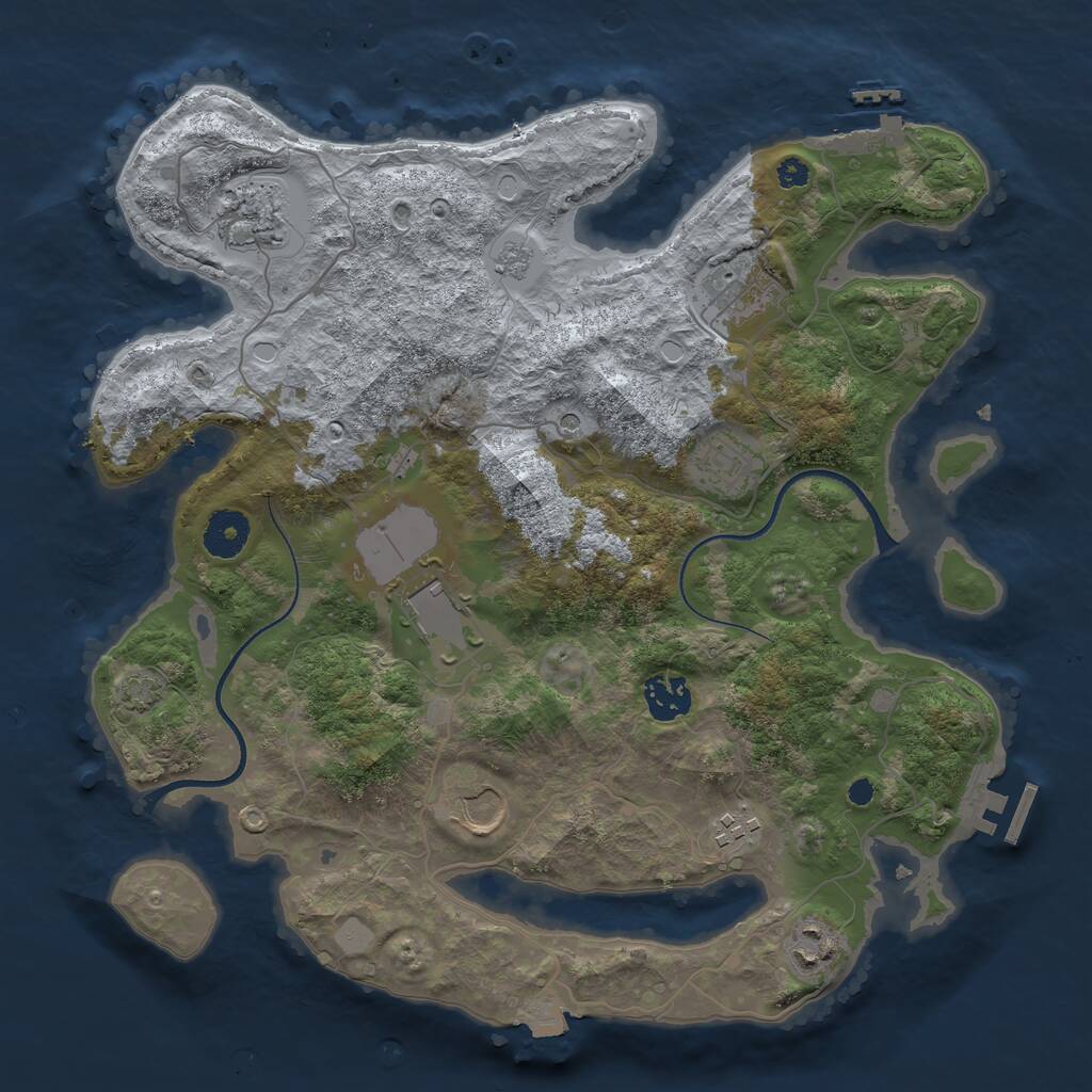 Rust Map: Procedural Map, Size: 3500, Seed: 1530574112, 14 Monuments