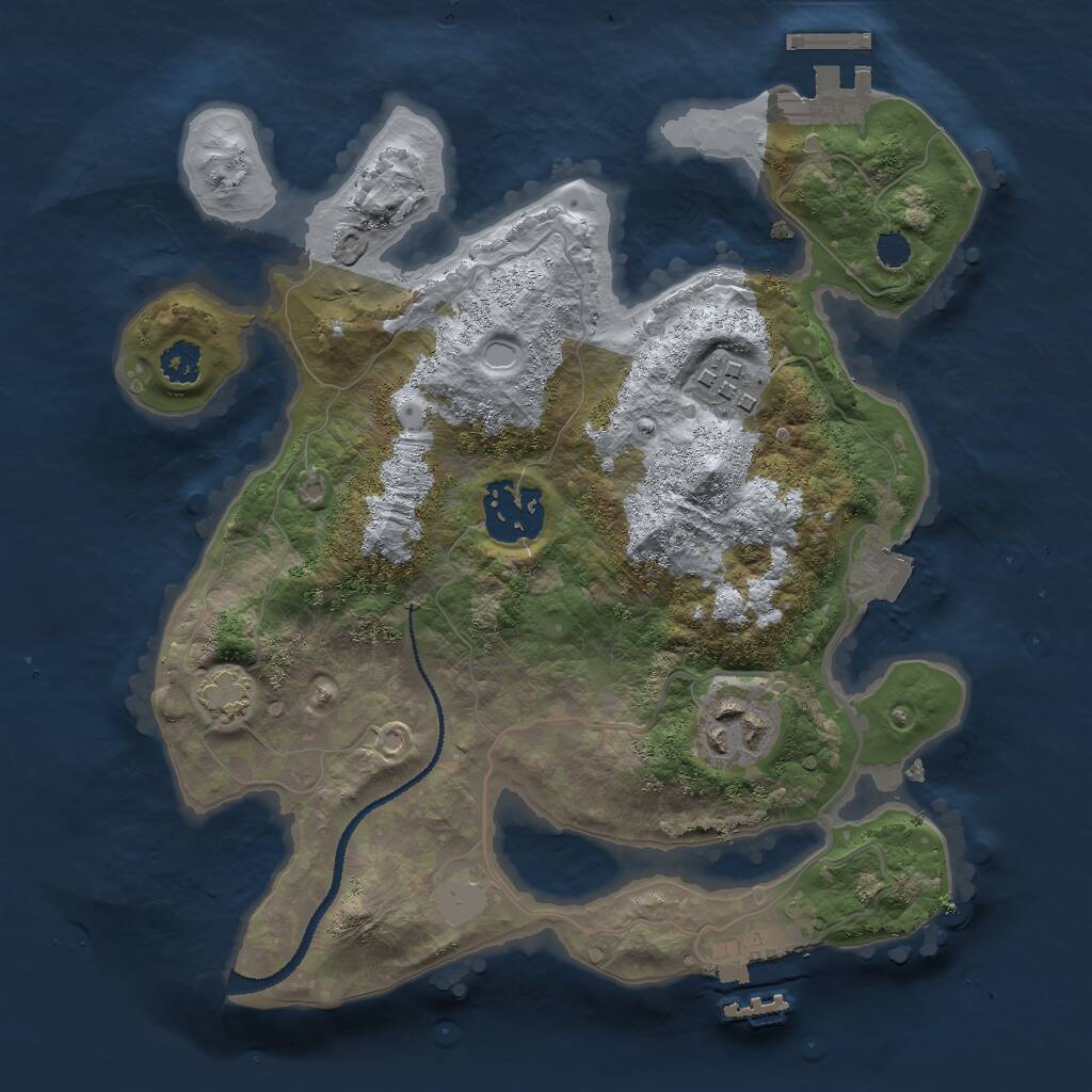 Rust Map: Procedural Map, Size: 2600, Seed: 764924138, 7 Monuments