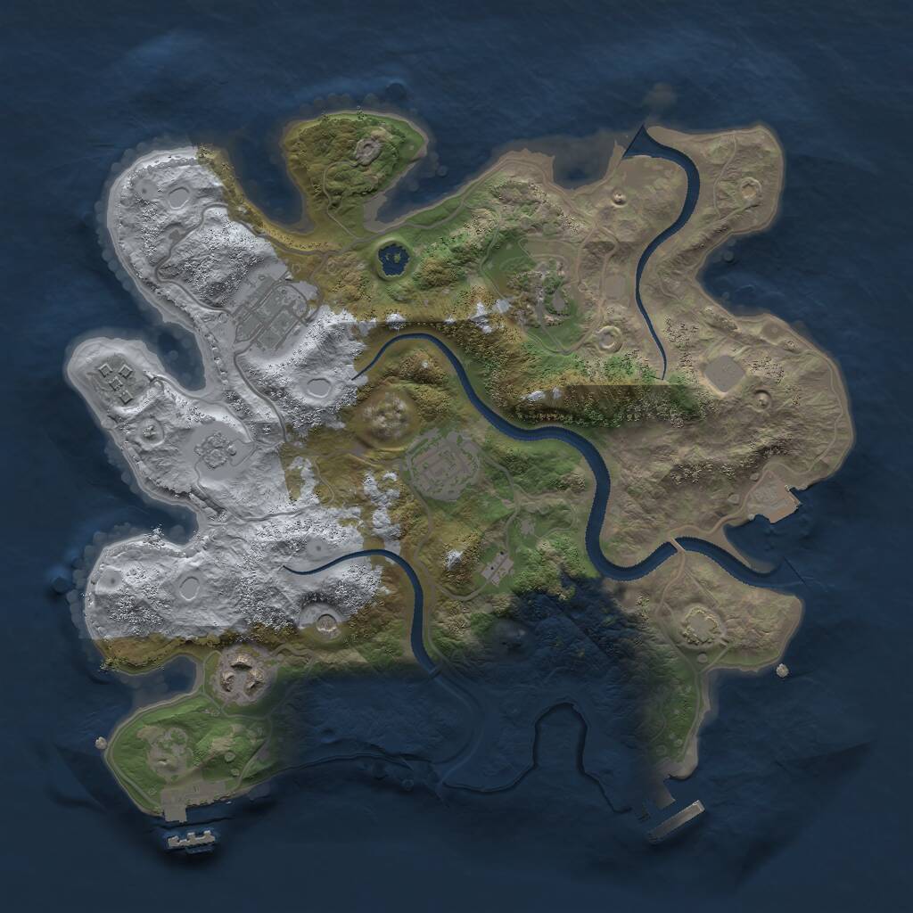 Rust Map: Procedural Map, Size: 3000, Seed: 2126034645, 11 Monuments