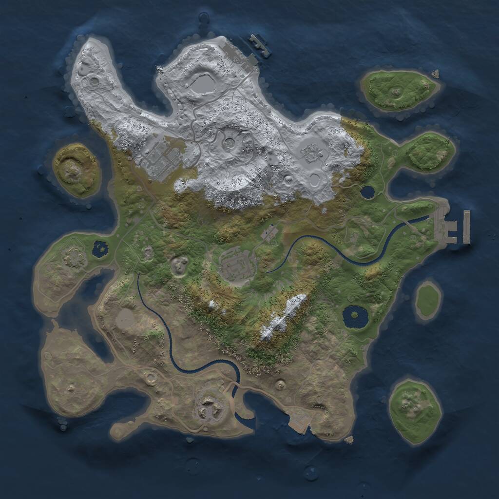 Rust Map: Procedural Map, Size: 3000, Seed: 1767565036, 9 Monuments