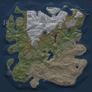 Thumbnail Rust Map: Procedural Map, Size: 4000, Seed: 1828623993, 17 Monuments