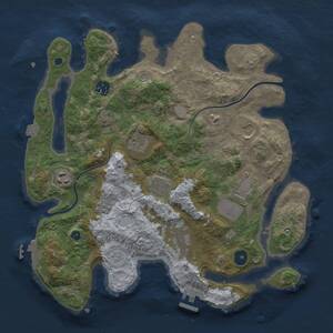 Thumbnail Rust Map: Procedural Map, Size: 3500, Seed: 116454793, 14 Monuments