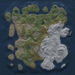 Thumbnail Rust Map: Procedural Map, Size: 3500, Seed: 53646, 13 Monuments