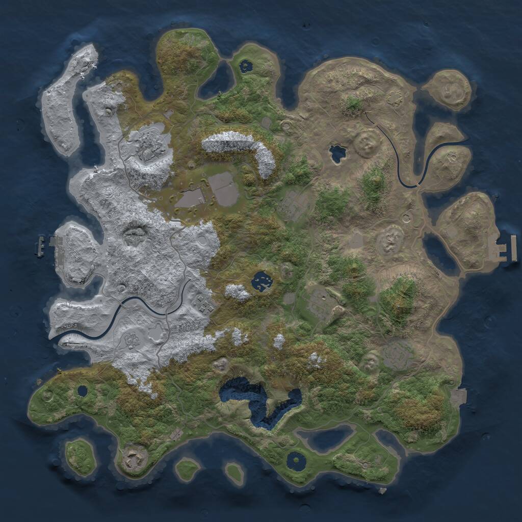 Rust Map: Procedural Map, Size: 4000, Seed: 1895693113, 14 Monuments