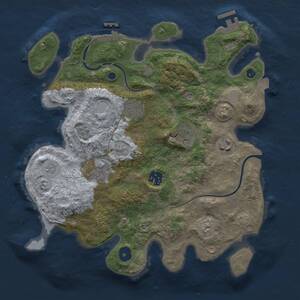 Thumbnail Rust Map: Procedural Map, Size: 3250, Seed: 1621222854, 12 Monuments