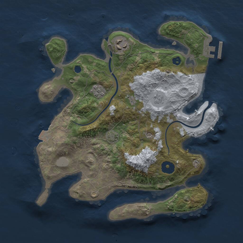 Rust Map: Procedural Map, Size: 2800, Seed: 1413070141, 7 Monuments