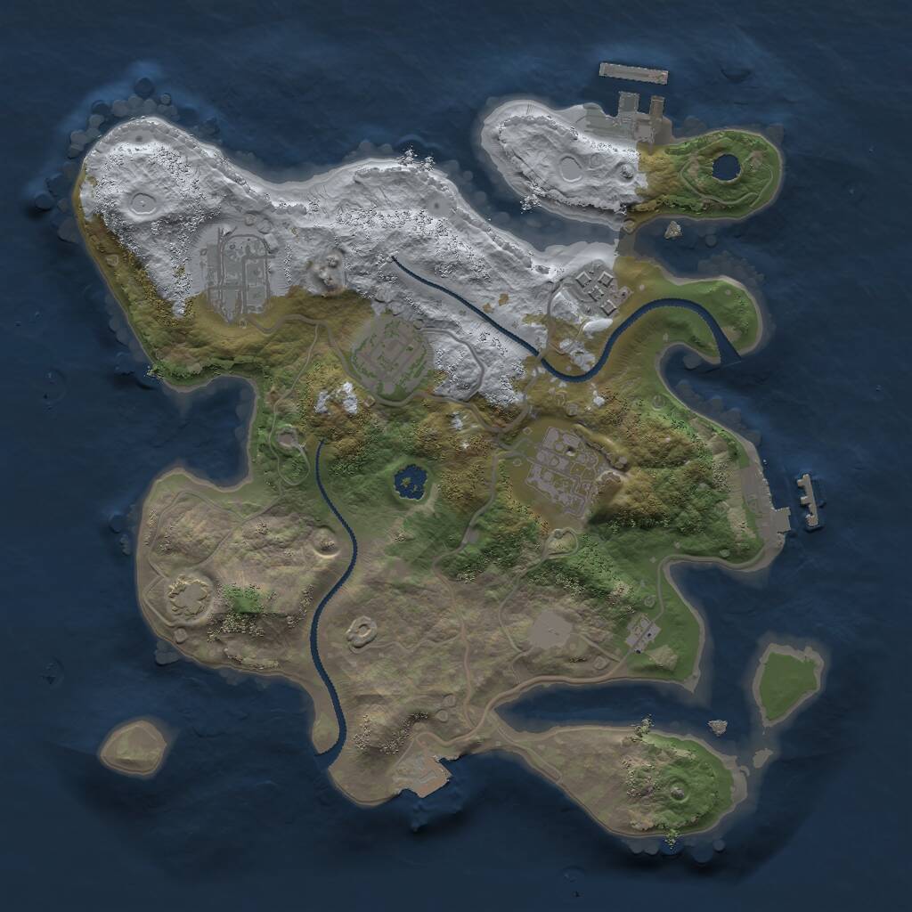 Rust Map: Procedural Map, Size: 2700, Seed: 831196089, 8 Monuments