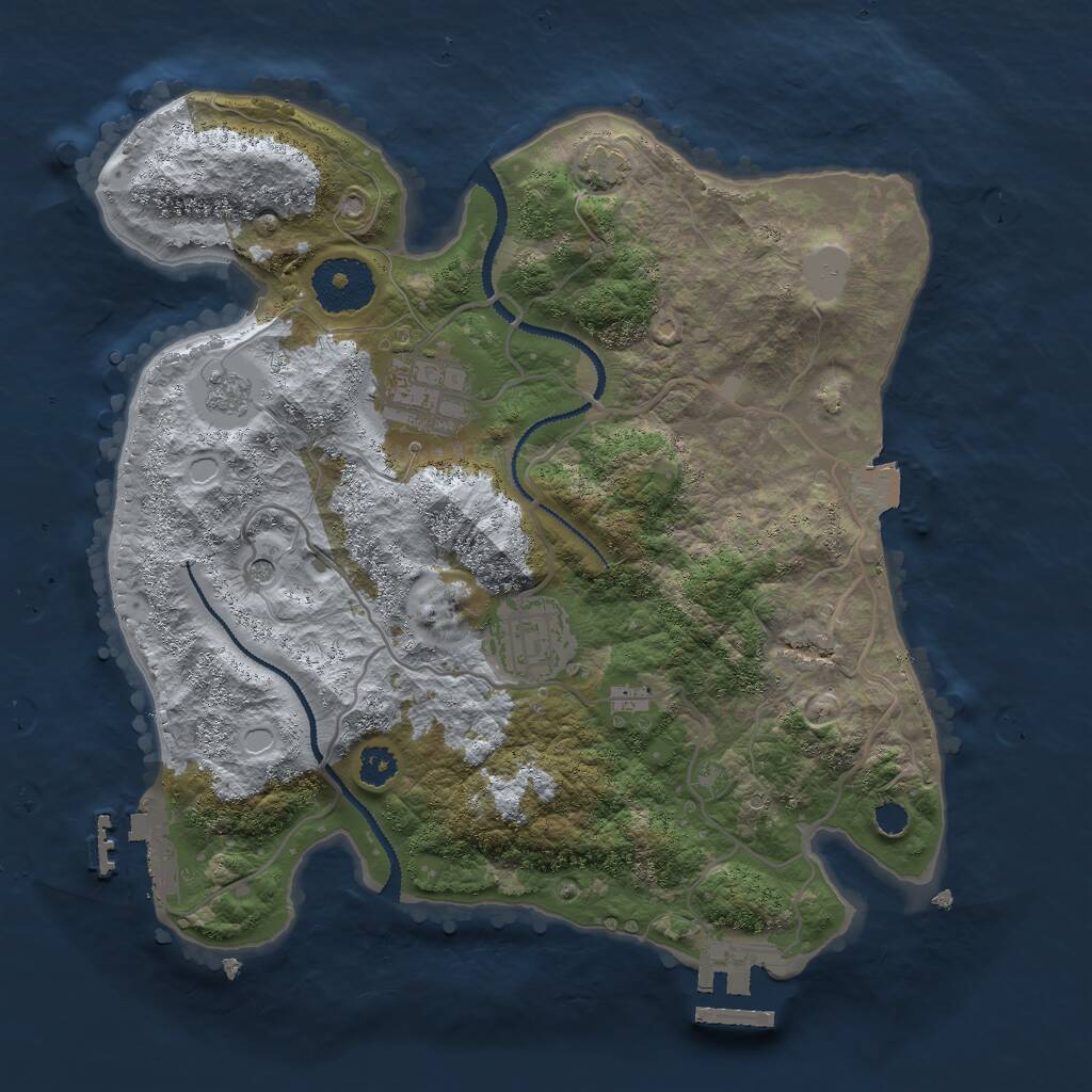 Rust Map: Procedural Map, Size: 2800, Seed: 687115394, 8 Monuments