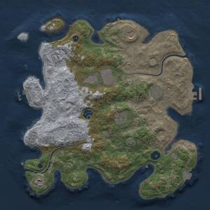 Thumbnail Rust Map: Procedural Map, Size: 3500, Seed: 32203623, 14 Monuments