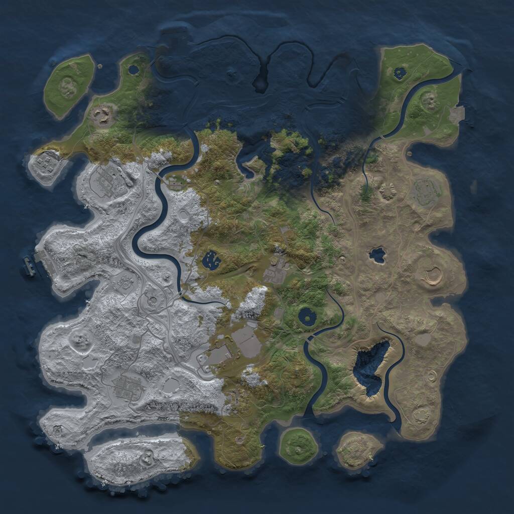 Rust Map: Procedural Map, Size: 4250, Seed: 3359, 16 Monuments
