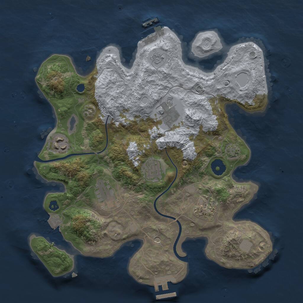 Rust Map: Procedural Map, Size: 3000, Seed: 612426652, 11 Monuments